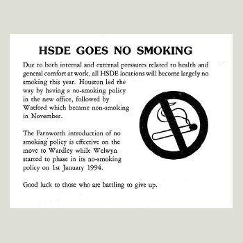 HSDE Goes No-Smoking
